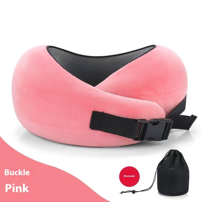 Almohada de viaje para el cuello de espuma viscoelástica suave, en forma de U, soporte ajustable, para dormir cómodamente en avión, coche, oficina, para la siesta