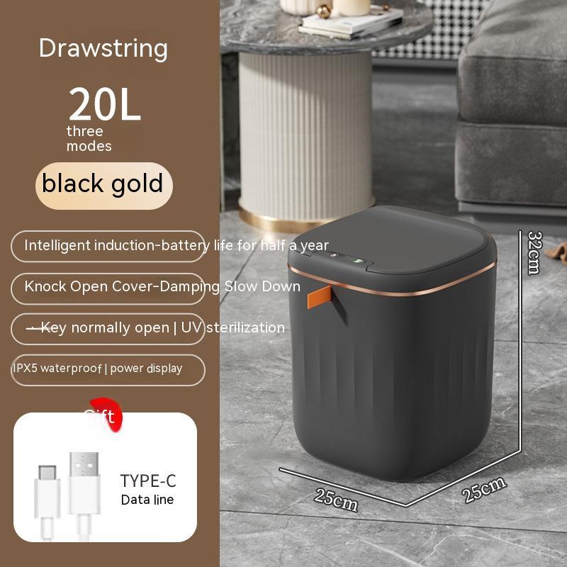 Bote de Basura Inteligente con Tapa para Dormitorio y Sala de Estar, Caja de Almacenamiento de Cocina, Bote de Basura con Inducción, Caja Pequeña para Coche, Cubo de Basura Inteligente Automático, Contenedor de Basura Inteligente