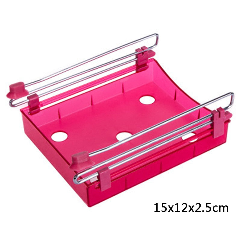 Estante colgante de plástico para nevera, para almacenamiento de utensilios de cocina