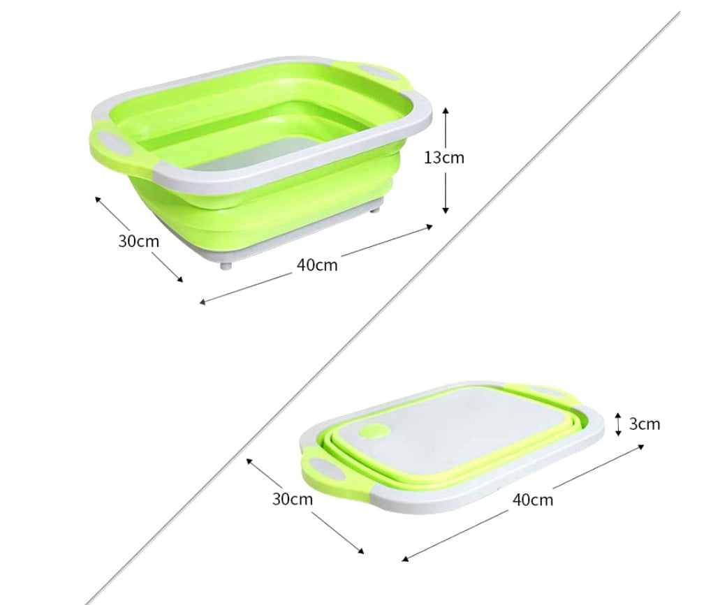 Tabla Plegable para Verduras, Tabla de Yunque Multifuncional para el Hogar, Cesta de Lavado