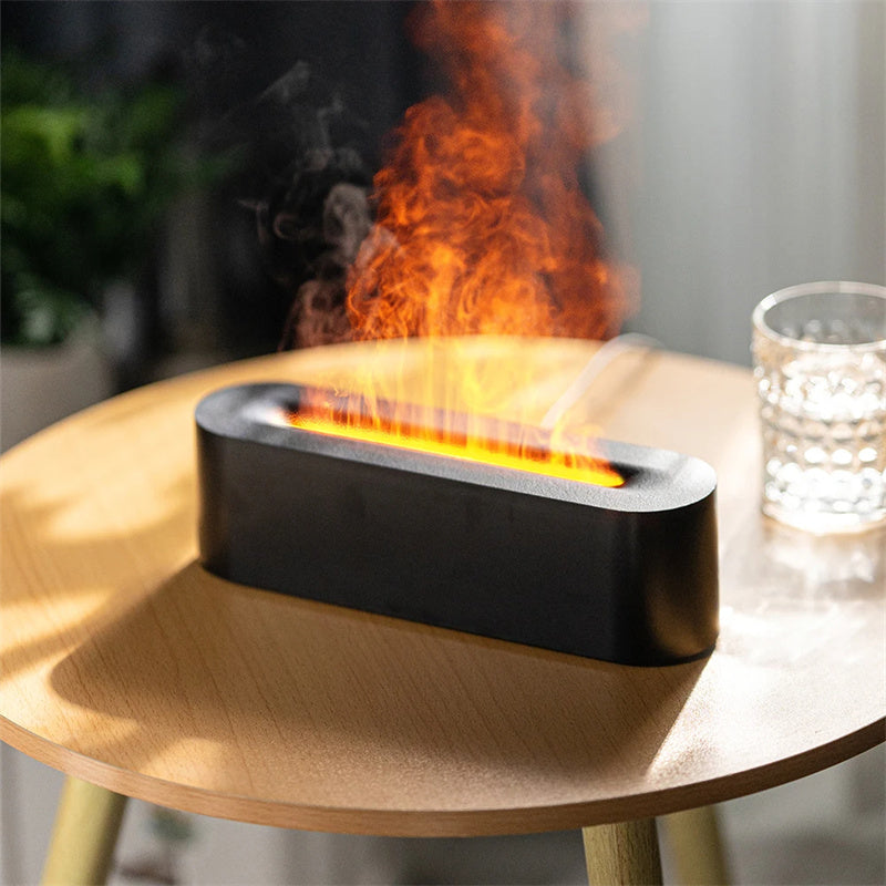 Difusor de aroma de llama, humidificador de aire, pulverizador ultrasónico de niebla fría, lámpara de aceite esencial led, difusor de fuego realista