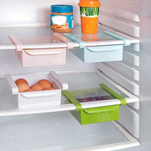Estante colgante de plástico para nevera, para almacenamiento de utensilios de cocina
