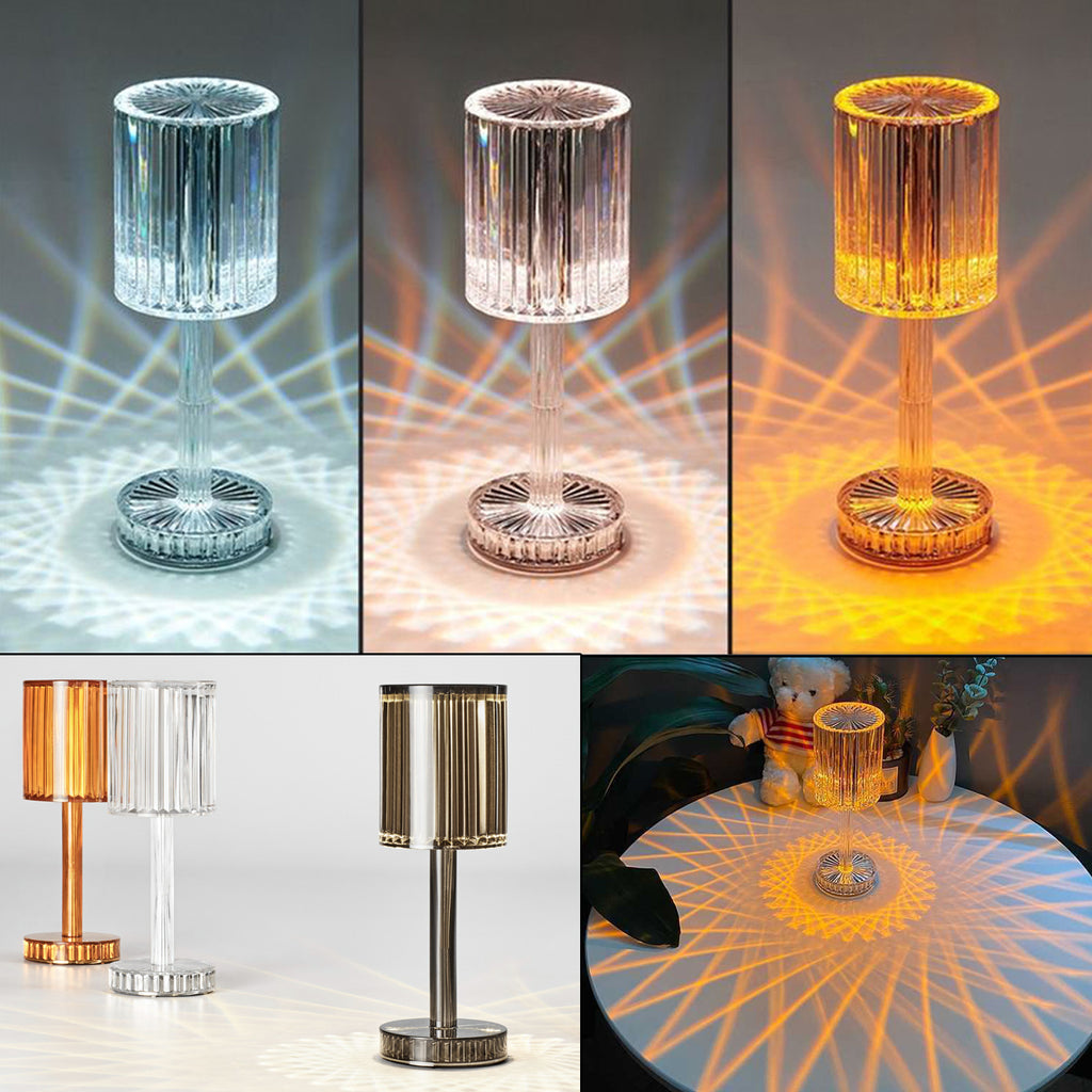 Lámpara de mesa de cristal nueva para decoración de hotel, diamante romántico, LED cálido para decoración del hogar, regalo romántico, luz de noche
