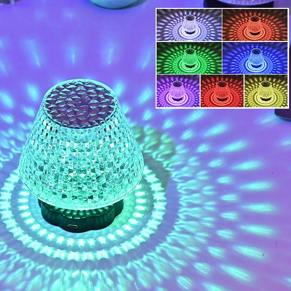 Lámpara de mesa Diamond Crystal Lámpara de mesa con sensor táctil USB Lámpara de noche LED regulable para restaurante boda