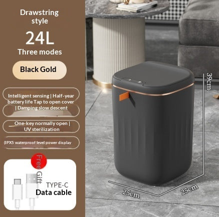 Bote de Basura Inteligente con Tapa para Dormitorio y Sala de Estar, Caja de Almacenamiento de Cocina, Bote de Basura con Inducción, Caja Pequeña para Coche, Cubo de Basura Inteligente Automático, Contenedor de Basura Inteligente
