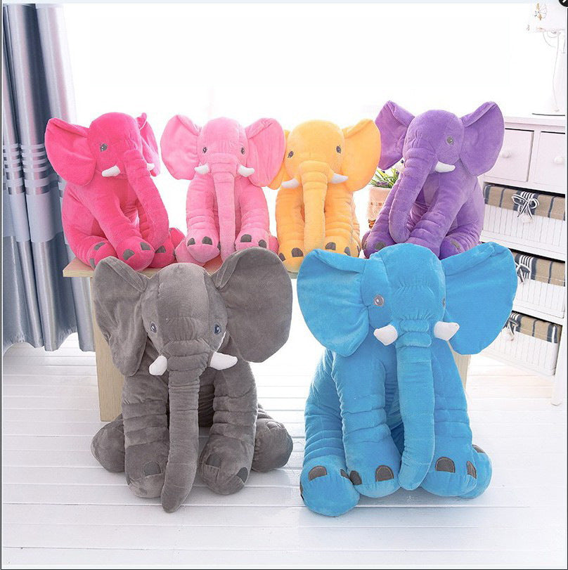 Peluche de elefante suave y cómodo, acompañamiento para bebés que duermen, almohada infantil, cáscara de cuero.