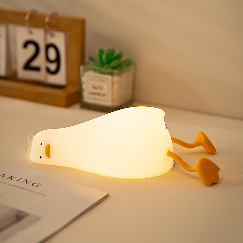 Linda luz de noche LED con sensor táctil, lámpara de noche de silicona con diseño de conejo de cara grande, regalo de Navidad, lámpara de mesita de noche, decoración del hogar