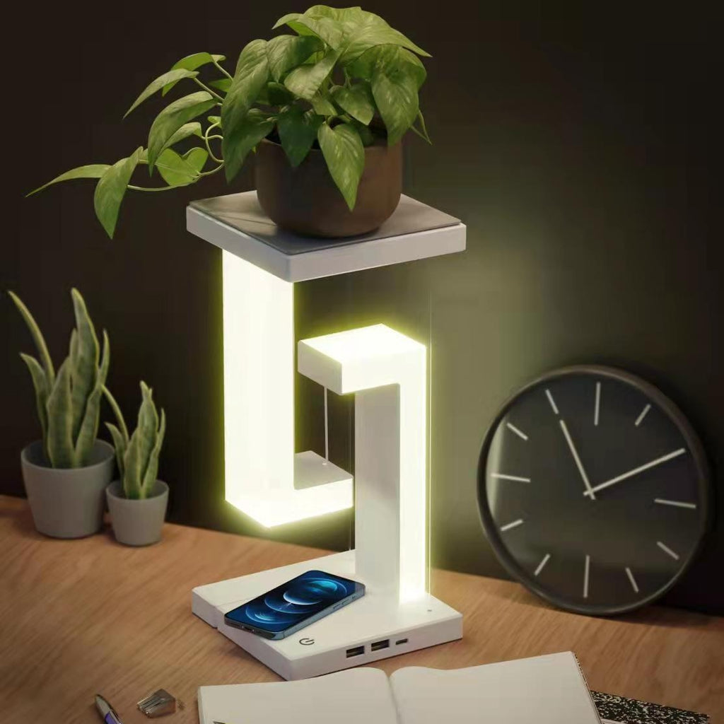 Lámpara de suspensión de carga inalámbrica creativa para smartphone, lámpara de equilibrio flotante para el hogar y el dormitorio