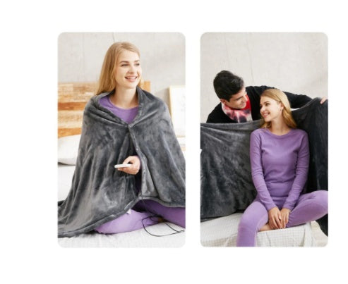 Manta Térmica de Franela de Invierno Protección Contra el Frío Calentador Corporal USB Manta Eléctrica de Felpa Calentada Tipo Chal Cálido