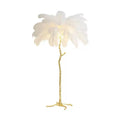 Lámpara de pie decorativa de resina con forma de pluma para sala de estar y dormitorio