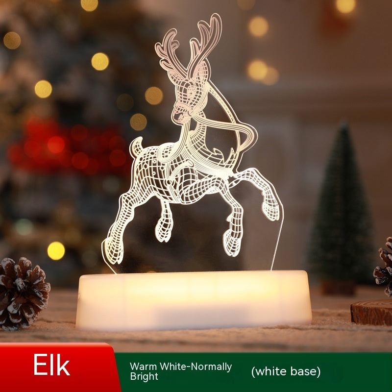 Decoración de Navidad Lámpara 3D Acrílico LED Luces Nocturnas Año Nuevo Día de San Valentín Regalo de Navidad para Niños Adornos Navideños