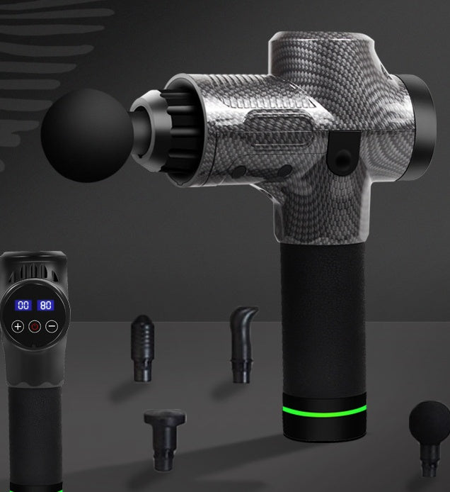 Pistola de Masaje Corporal Eléctrica para Ejercitar Músculos y Fascia con Cabezales