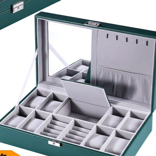 Caja de almacenamiento de reloj de cuero sencilla y creativa