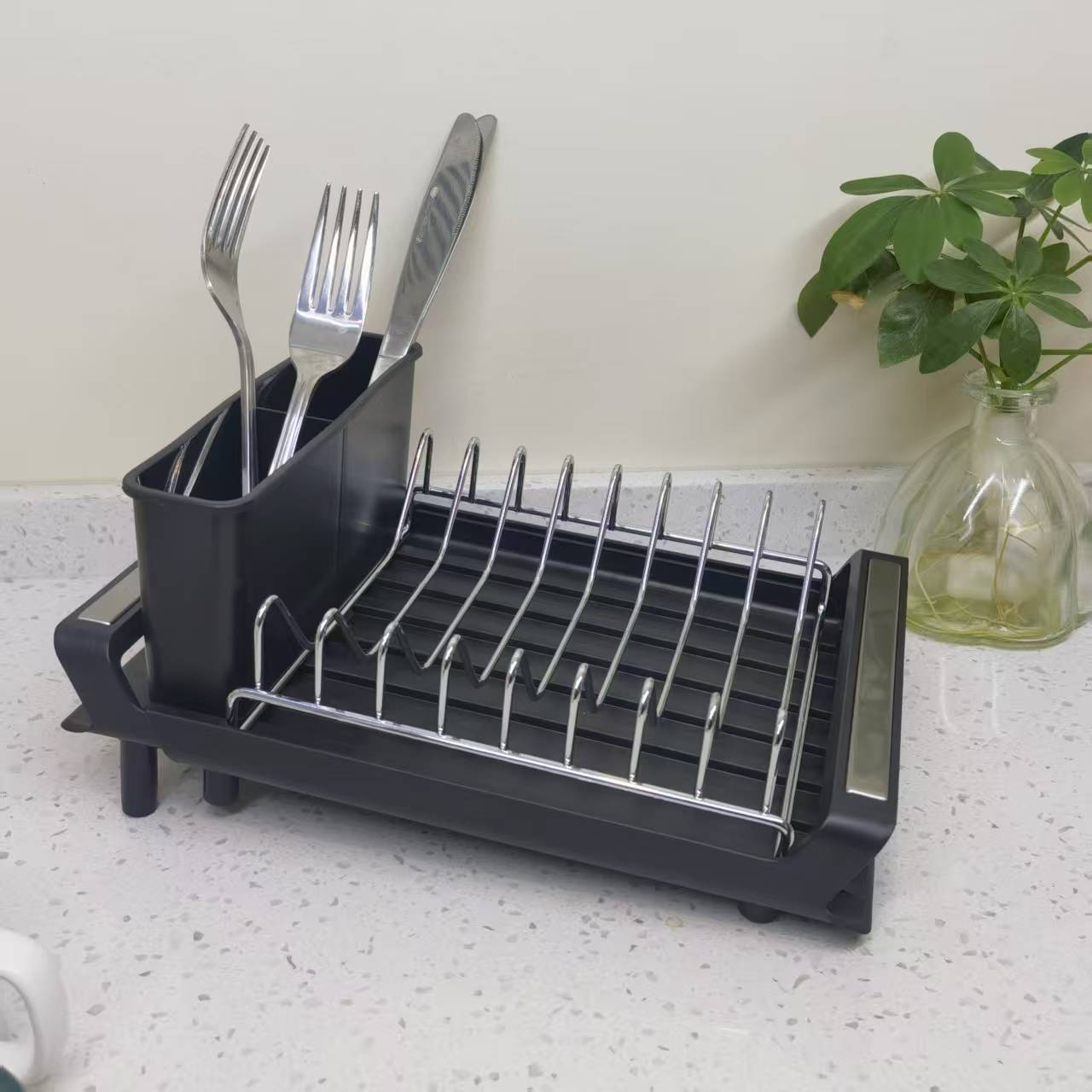 Kitchen Countertop Plastic Bowl And Chopstick Organizer