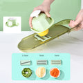 Cortador de verduras transparente multifunción con cuchilla de acero, rebanador de patatas, rallador de frutas, cuchillas para picar en dados, rallador de zanahorias y queso, utensilios de cocina