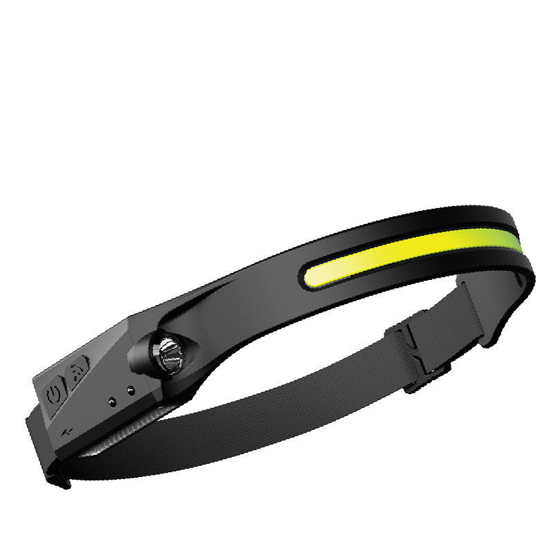 Linterna frontal de inducción LED COB, recargable por USB, resistente al agua, para camping, con todas las perspectivas, luz de caza