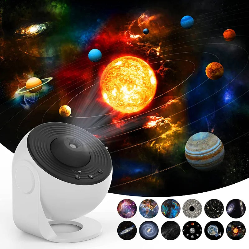 Proyector de Galaxias Luz Nocturna Proyector de Cielo Estrellado Lámpara de Planetario con Rotación 360° Para Dormitorio de Niños Regalo de San Valentín Decoración de Bodas