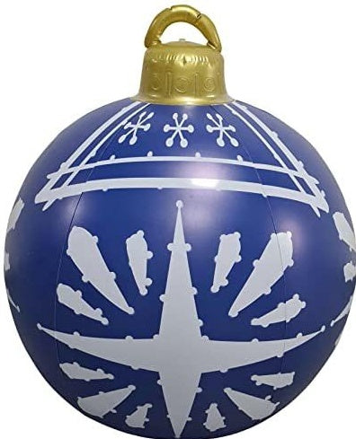 Bolas de adorno navideño de PVC para exteriores de 60 CM, bolas decoradas inflables de PVC, bolas gigantes grandes, adornos para árboles de Navidad, juguete de bola