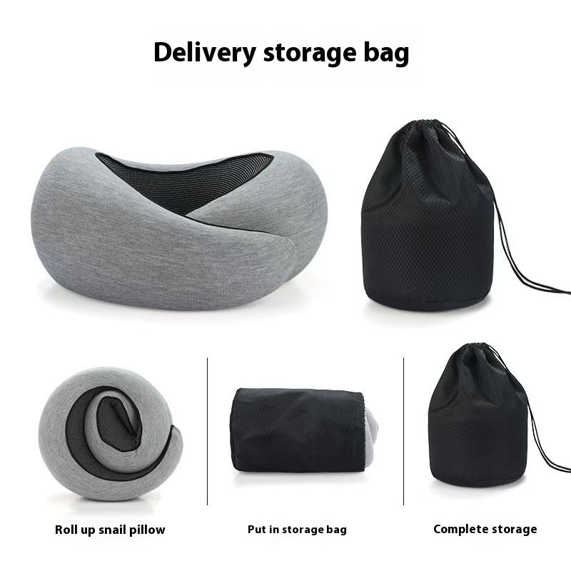 Almohada de viaje para el cuello de espuma viscoelástica suave, en forma de U, soporte ajustable, para dormir cómodamente en avión, coche, oficina, para la siesta