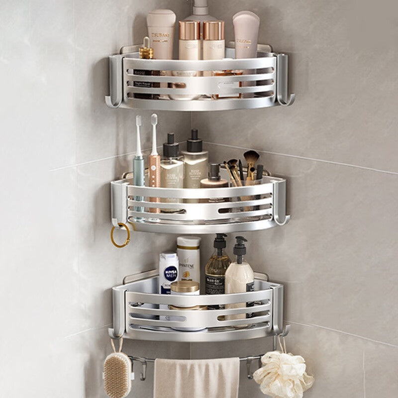 Estante triangular portátil elevado para almacenamiento de baño