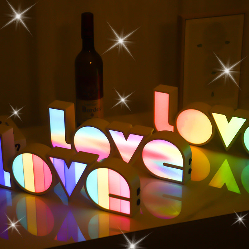 Decoración de San Valentín, luz LED LOVE, regalo de San Valentín para novia, cumpleaños, decoración de boda, decoración de boda romántica.