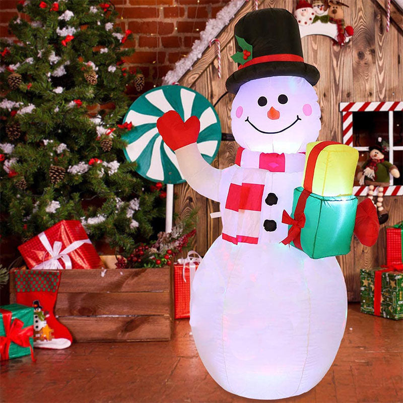 Luces LED de Navidad, Papá Noel, árbol, muñeco de nieve inflable, decoración para patio y jardín.