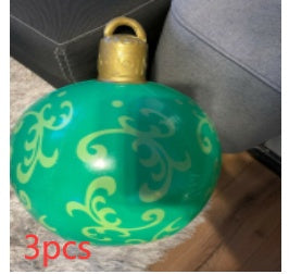 Bolas de adorno navideño de PVC para exteriores de 60 CM, bolas decoradas inflables de PVC, bolas gigantes grandes, adornos para árboles de Navidad, juguete de bola