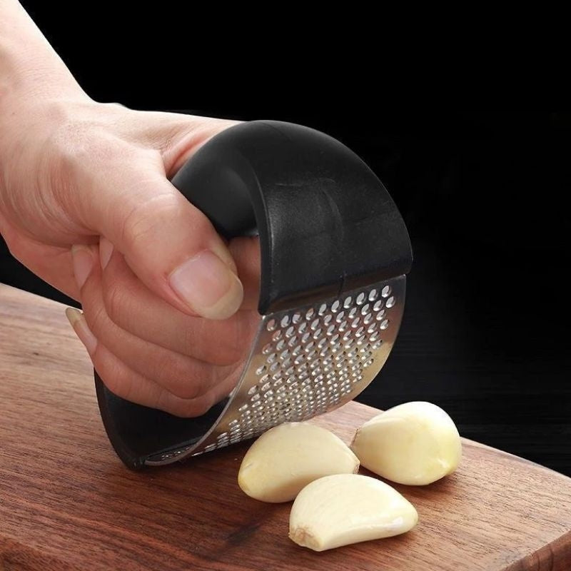 Machacador de ajos de acero inoxidable, prensa de ajos, herramientas manuales de curva para frutas y verduras, utensilios de cocina