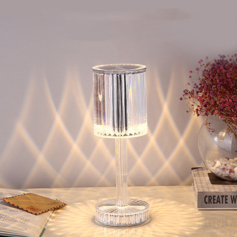Lámpara de mesa de cristal nueva para decoración de hotel, diamante romántico, LED cálido para decoración del hogar, regalo romántico, luz de noche