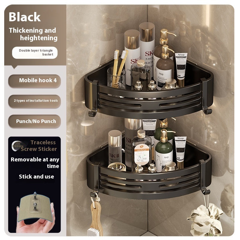 Estante triangular portátil elevado para almacenamiento de baño