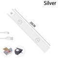 Luz de noche LED USB con sensor de movimiento, luz LED inalámbrica fina para enfriador de vino, para gabinetes de cocina, dormitorios, armarios, iluminación interior