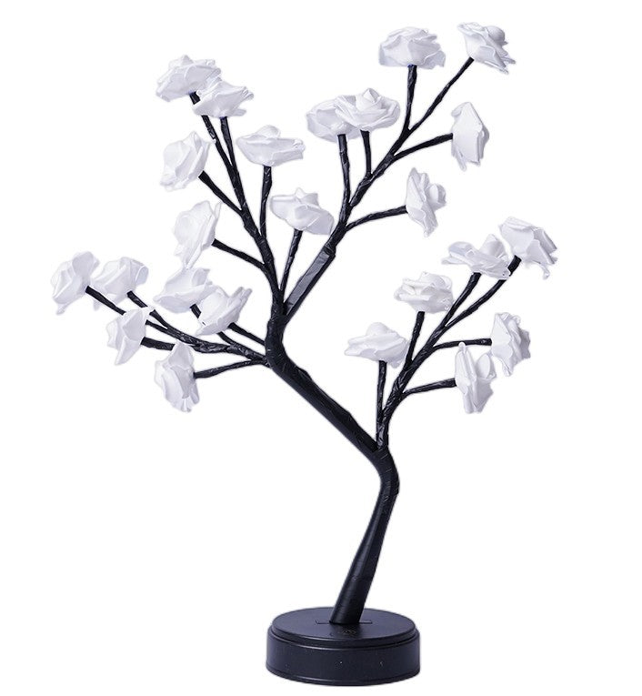 Lámpara de mesa, árbol de flores, lámparas de rosas, luces de noche LED, USB, regalos para decoración de bodas, San Valentín y Navidad