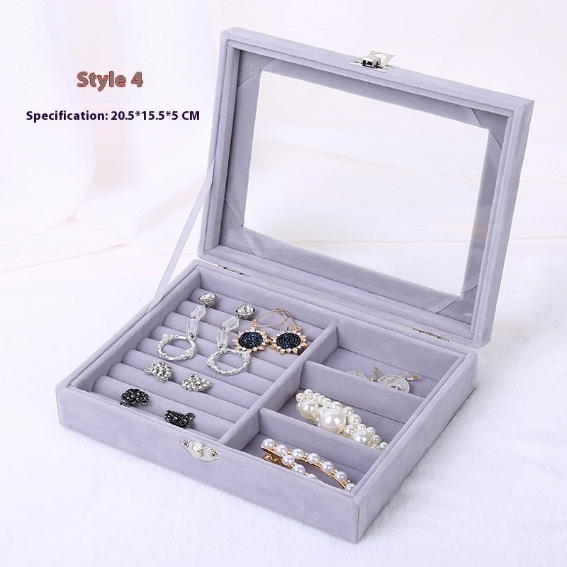Caja de almacenamiento portátil a prueba de polvo para accesorios, color morado