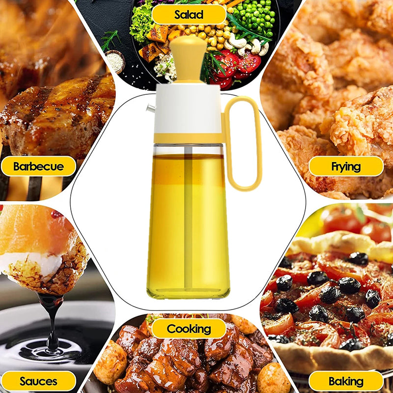 Dispensador de aceite 2 en 1 con brocha de silicona, botella de vidrio para pulverizador de aceite de barbacoa, silicona para barbacoa, cocina, botella de condimento, utensilios de cocina