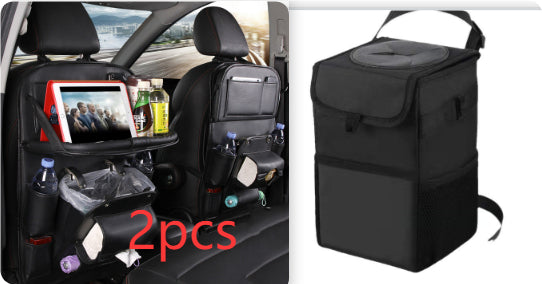 Bolsa de almacenamiento para coche de cuero PU, bandeja multifunción para asiento trasero, bolsa colgante, organizador de coche impermeable, accesorios de interior de automoción
