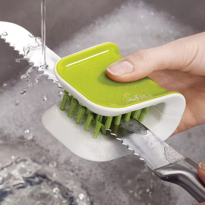 Cepillo de limpieza de cuchillos y cubiertos en forma de U, cepillos de limpieza para cocina, cepillo para fregar, lavado de cocina