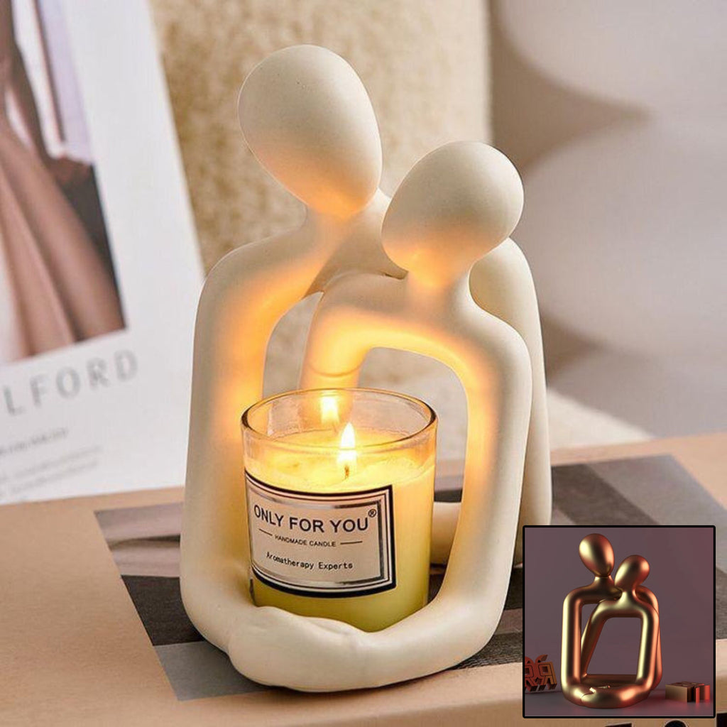 Estatua de resina de pareja cariñosa y conmovedora - Un acento atemporal de decoración moderna para el hogar para estanterías, escritorios de oficina y mesitas de noche, regalo de San Valentín