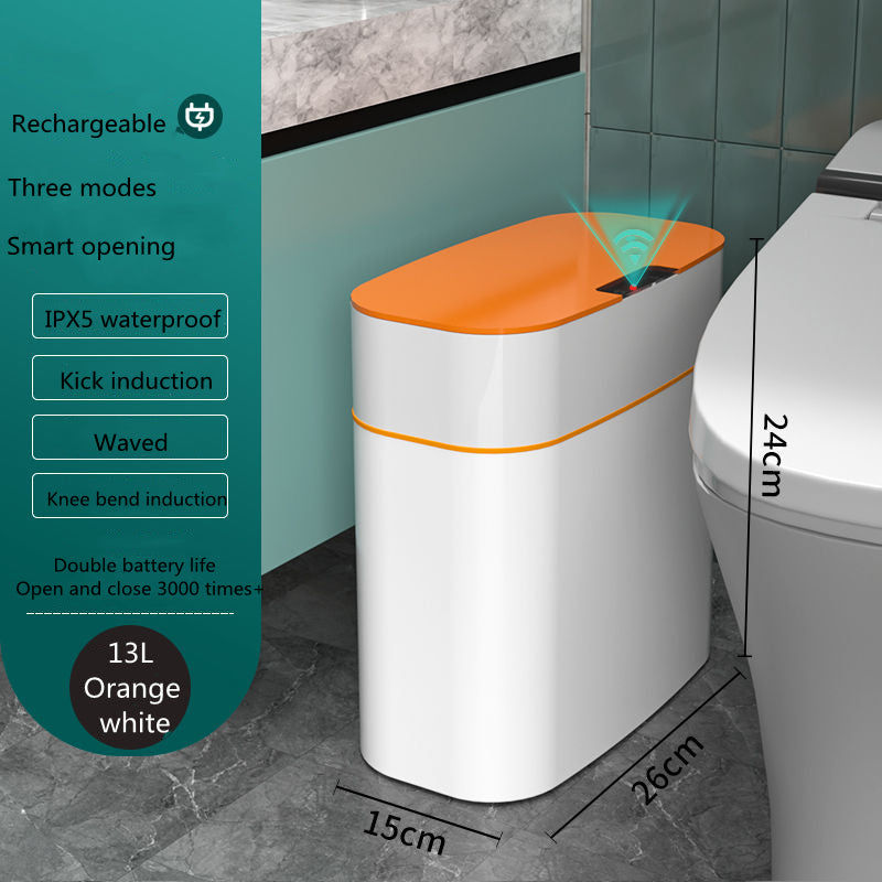 Bote de Basura Inteligente con Tapa para Dormitorio y Sala de Estar, Caja de Almacenamiento de Cocina, Bote de Basura con Inducción, Caja Pequeña para Coche, Cubo de Basura Inteligente Automático, Contenedor de Basura Inteligente