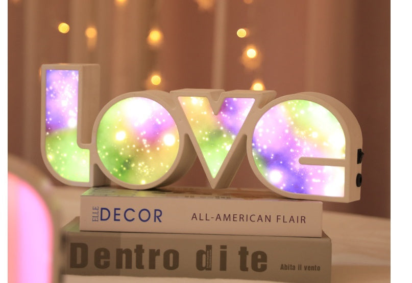 Decoración de San Valentín, luz LED LOVE, regalo de San Valentín para novia, cumpleaños, decoración de boda, decoración de boda romántica.