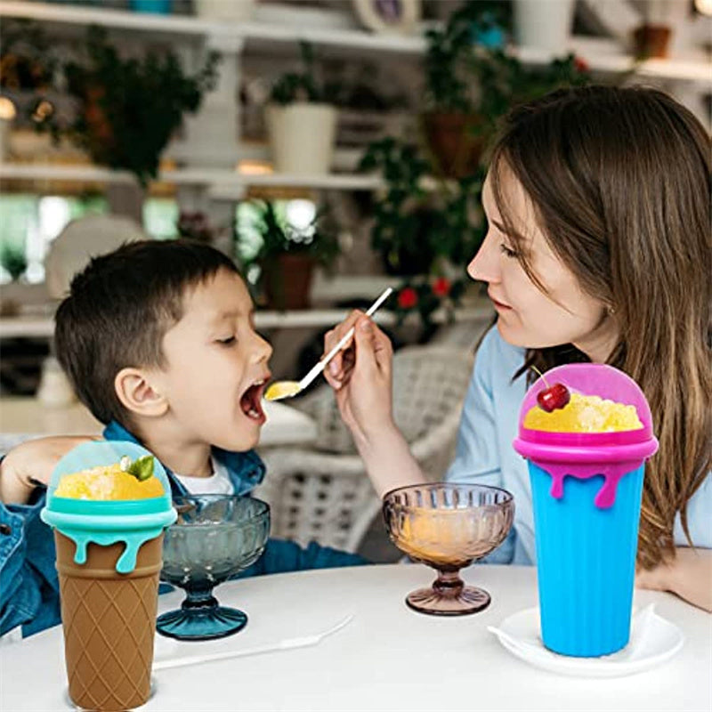Vaso para granizados de gran capacidad de 500 ml, botella de agua de jugo casero para exprimir en verano, taza de arena para batidos congelados rápidamente, taza mágica de granizados de helado de enfriamiento rápido, aparatos de cocina