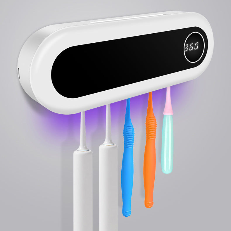 Soporte de cepillo de dientes montado en la pared, soporte esterilizador UV inteligente para cepillo de dientes, dispensador de pasta de dientes para accesorios de baño