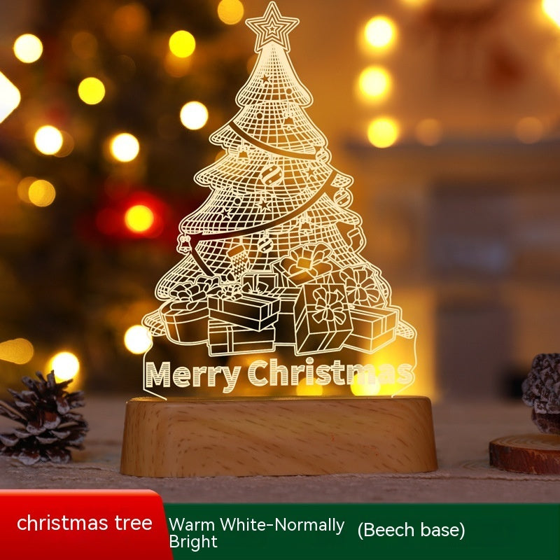 Decoración de Navidad Lámpara 3D Acrílico LED Luces Nocturnas Año Nuevo Día de San Valentín Regalo de Navidad para Niños Adornos Navideños