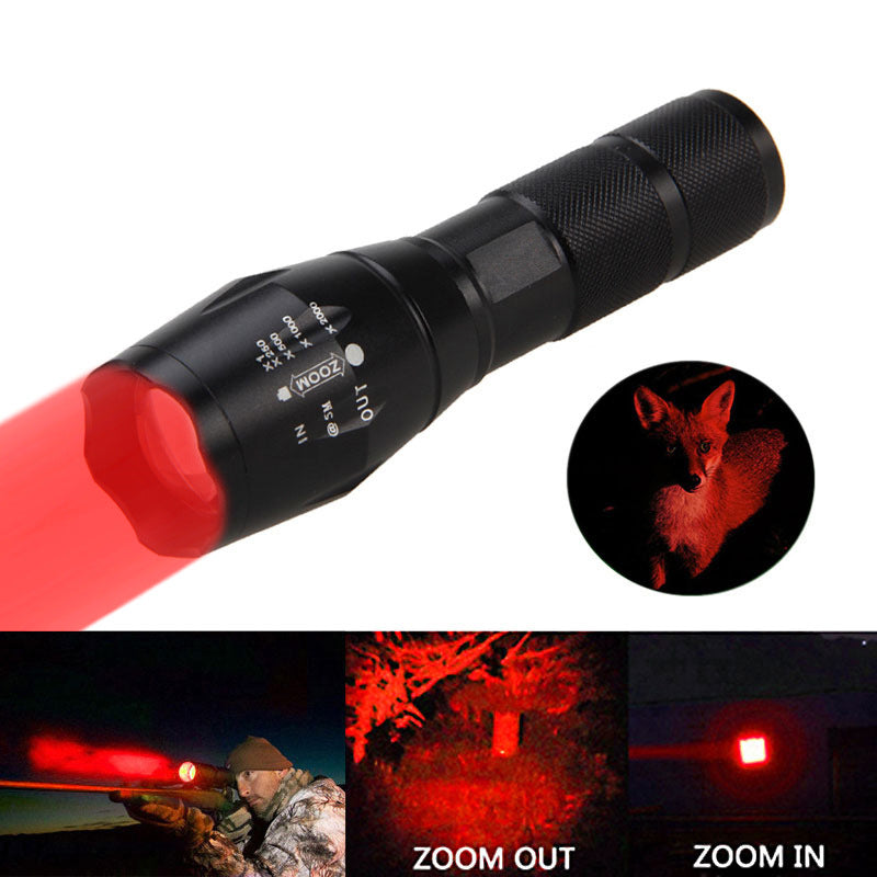 Linterna LED portátil con zoom, linterna de caza con zoom, luz de linterna