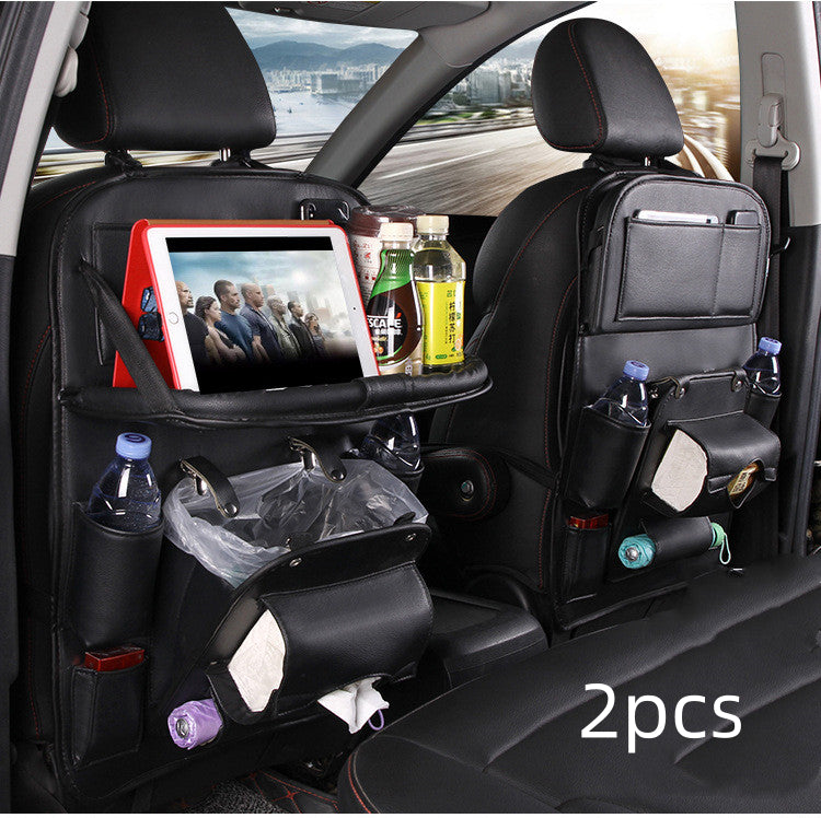 Bolsa de almacenamiento para coche de cuero PU, bandeja multifunción para asiento trasero, bolsa colgante, organizador de coche impermeable, accesorios de interior de automoción