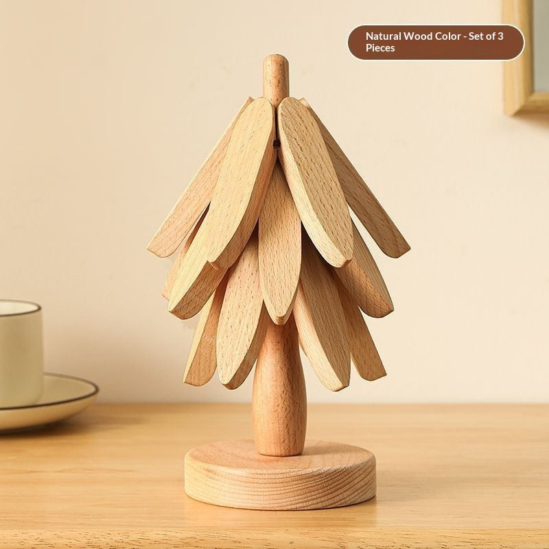 Soporte de diseño de árbol, salvamanteles de madera, decorativos, antiquemaduras, resistentes al calor, posavasos, manteles individuales de madera, almohadilla aislante del calor para ollas y mesas