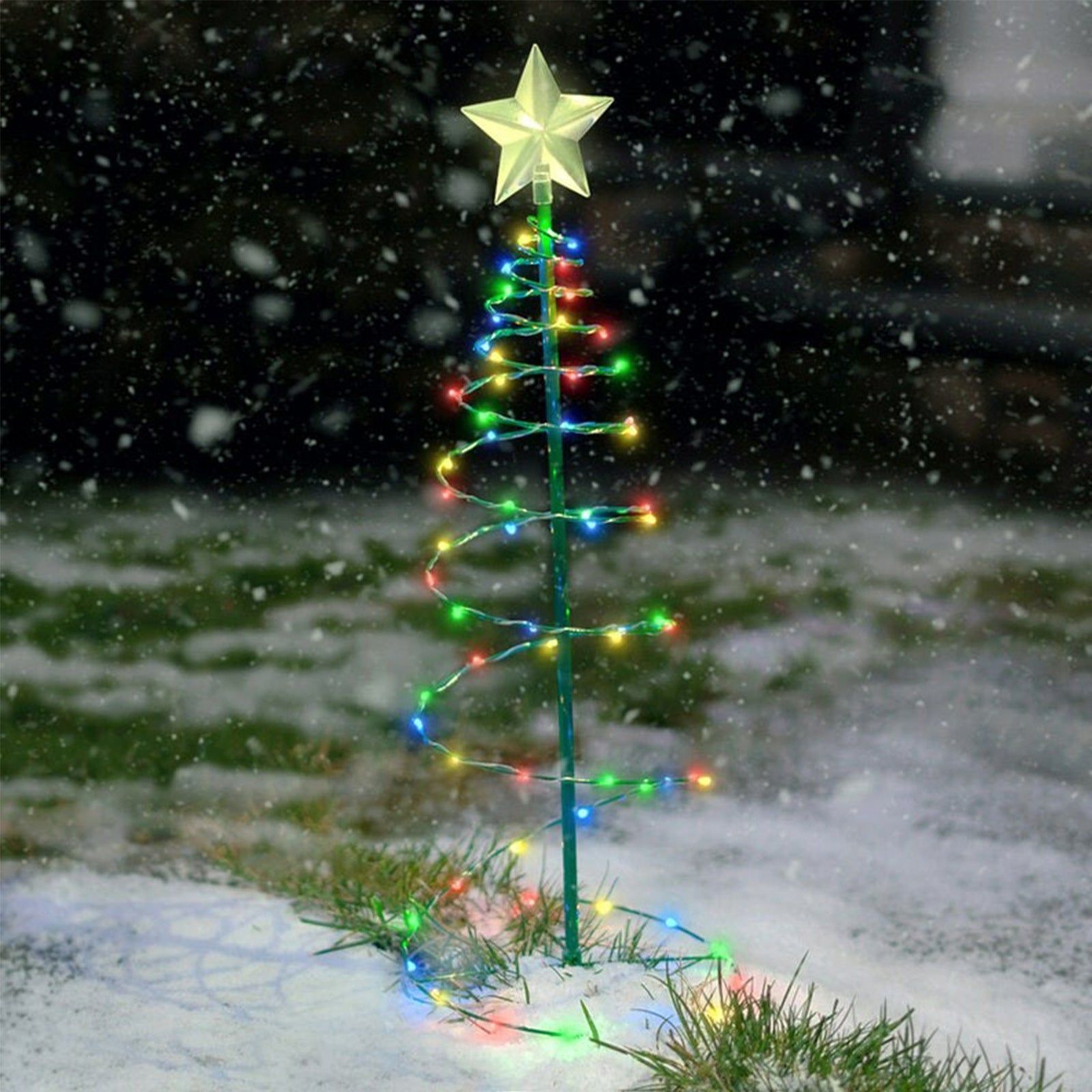 Decoración de árbol de Navidad, iluminación para patio exterior