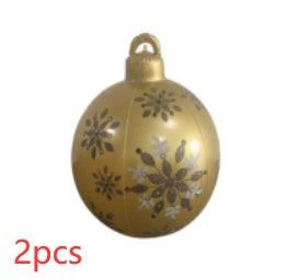 Bolas de adorno navideño de PVC para exteriores de 60 CM, bolas decoradas inflables de PVC, bolas gigantes grandes, adornos para árboles de Navidad, juguete de bola