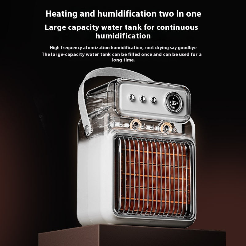 Calentador de habitación eficiente 2 en 1 de 1200 W, calentador de mesa humidificador con protección contra sobrecalentamiento, calentador de interior adecuado para oficinas