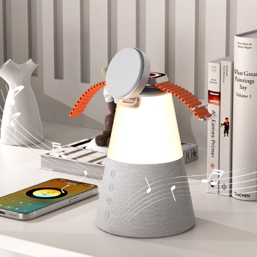 Luz nocturna, altavoz Bluetooth y cargador magnético inalámbrico 3 en 1