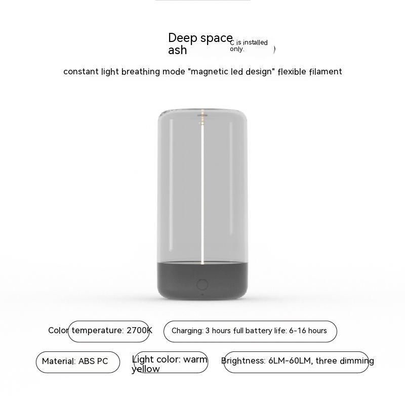 Nueva luz de camping LED recargable tipo C, portátil, nocturna, con alta transparencia y anticaída, luz de ambiente creativa